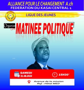 Lire la suite à propos de l’article Kasaï-Central : La ligue des jeunes du parti de Kabund en matinée politique ce samedi