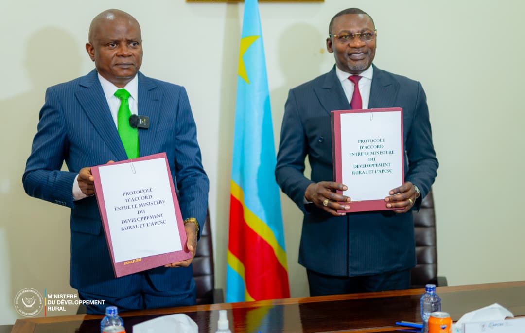 RDC : un partenariat stratégique scellé entre le Ministère de développement rural et l&rsquo;APCSC pour relancer les investissements en zones rurales